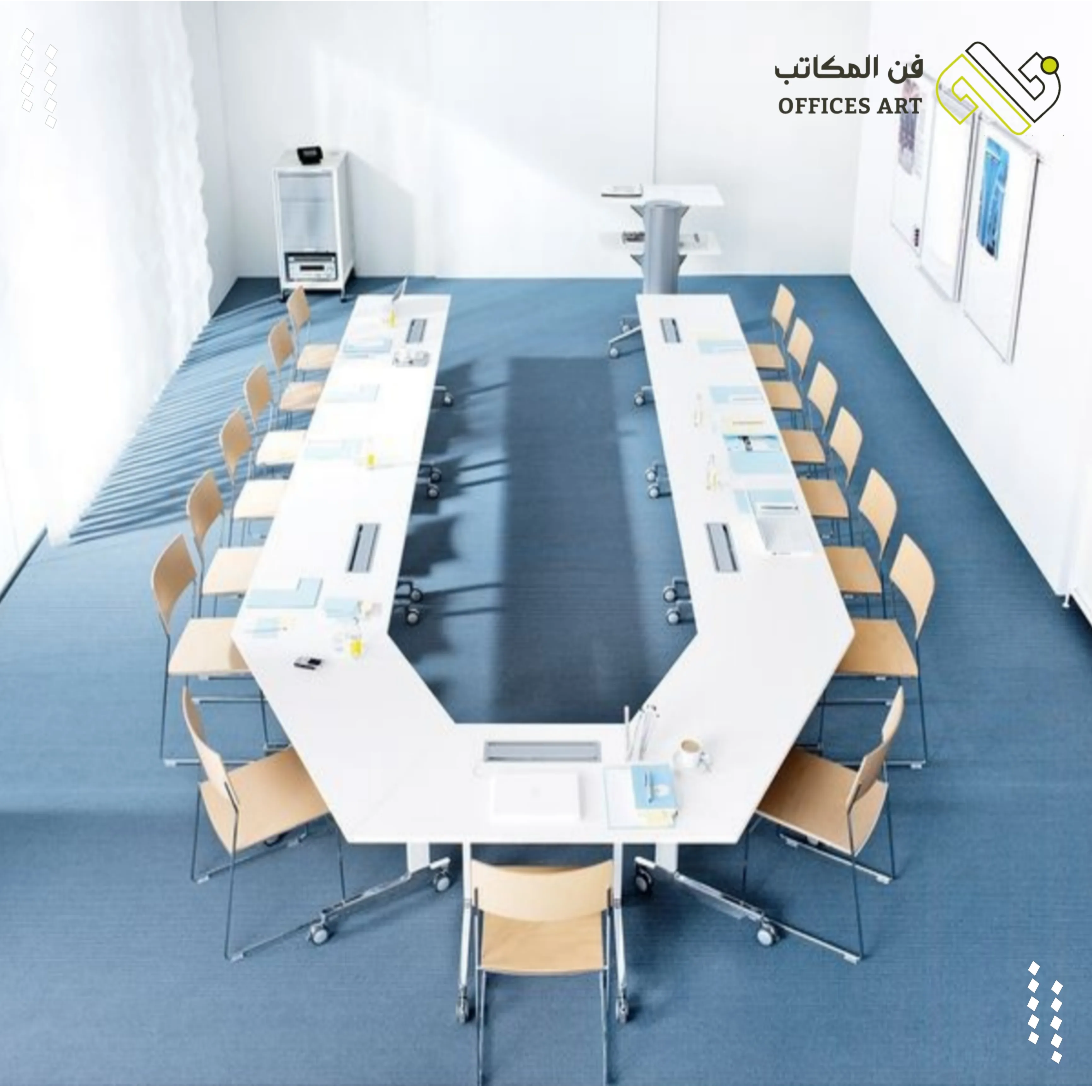 طاولة اجتماع حرف U اثاث مكتبي فن المكاتب شركة فن المكاتب للتجارة